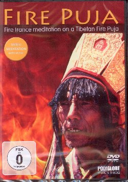 VARIOUS :  DVD / FIRE PUJA - FIRE TRANCE MEDITATION ON A TIBETAN FIRE PUJA  (POLYGLOBE)

Il dvd Fire Puja - Fire Trance Meditation on a Tibetan Fire Puja propone le scene affascinanti di un vero rituale del fuoco effettuato in un monastero tibetano. I monaci, vestiti con colorati abiti festivi, offrono in sacrificio agli dei erbe e grano, facendoli bruciare in un grande fuoco che  stato acceso sopra ad un mandala creato apposta per l'occasione. Il tutto  reso ancora pi suggestivo dalla presenza dei canti degli stessi monaci protagonisti del rituale e di splendide melodie ipnotiche che inducono la trance. Fire Puja - Fire Trance Meditation on a Tibetan Fire Puja  un dvd che permette al pubblico di prendere parte ad una cerimonia sacra ricca di ritualit, misticismo e spirtualit. Come bonus il dvd offre due video con le immagini di un tranquillo fuoco domestico, con e senza musica, da utilizzare per creare l'atmosfera giusta per una romantica serata a due.